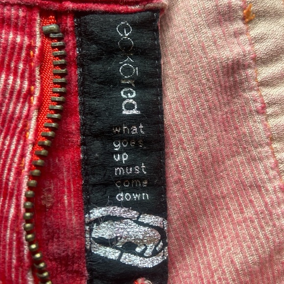 Women's velvet red corduroy flared ecko Jeans - Picture 4 of 7